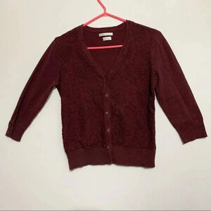 Van heusen Studio burgundy cardigan sweater Sz S